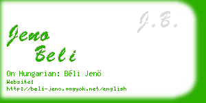 jeno beli business card